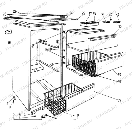 Взрыв-схема холодильника Zanussi ZVL12TFF - Схема узла C10 Cabinet/Interior